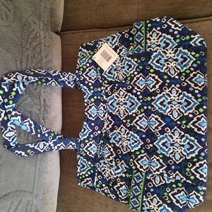 Vera Bradley Pleated Tote Ink Blue NWT